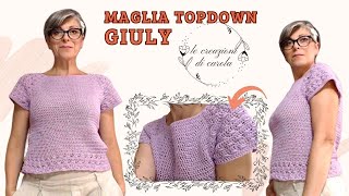 TUTORIAL maglia top down💜 Giuly💜 [upl. by Vannie]