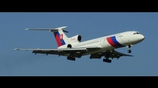 Slovak Government Tupolev 154 landing runway 14 at ZRH [upl. by Myrah787]