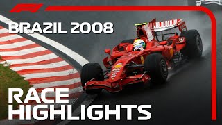 Lewis Hamilton Wins First World Title  2008 Brazilian Grand Prix  Race Highlights [upl. by Arded]