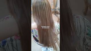 Chocolate Lowlights Blonde Hair Color by Highlights Salon Bahawalpur ytshort [upl. by Kaleb899]