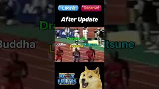 Fruits Before After Update Belike bloxfruits memebloxfruits dogmemes dragonfruit [upl. by Lothair]