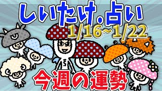 【しいたけ占い】2023年1月16日〜1月22日牡羊座・牡牛座・双子座・蟹座・獅子座・乙女座12星座占い【ゆっくり解説】 [upl. by Eirelav]