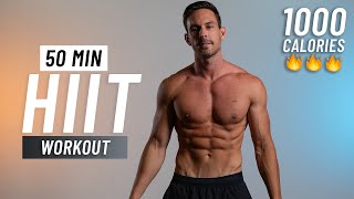 50 Min Cardio HIIT Workout To Burn 1000 Calories  Full Body At Home No Equipment [upl. by Clarkson]