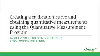 UVvisible Spectroscopy  External Standard Calibration Curve for Quantitative Measurement [upl. by Idette]