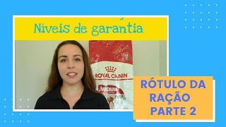 RÓTULO DA RAÇÃO  Parte 2  Niveis de garantia [upl. by Fante]