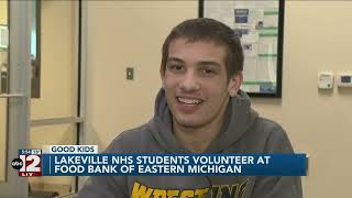 LakeVille NHS students volunteer at the Food Bank of Eastern Michigan [upl. by Annair]