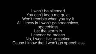 Naomi Scott Speechless Lyrics [upl. by Ahsian]