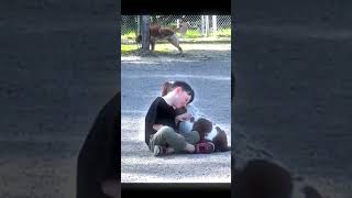 A Boy and His Dog Best Friends at the Park 🐕👦❤️ cuteanimals dogandbaby doglover viraldogshorts [upl. by Calendre]