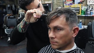 Textured Fringe Haircut For Men With Faded Undercut [upl. by Siravat]