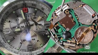 Assembly and Disassembly of ISA cal8171 Service of swiss military chronograph watch [upl. by Ialda]