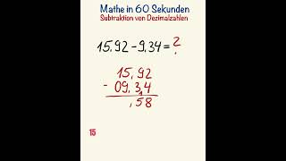 Subtraktion von Dezimalzahlen Mathe lernen mit Mathetipps 🧮🫶🏻 [upl. by Nitsyrk839]