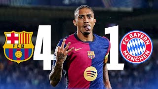 BARCELONA 41 BAYERN MUNICH  RAPHINHA HATTRICK [upl. by Blinny]