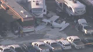 Plane crashes at Pomona Dragstrip in Southern California [upl. by Neitsabes872]