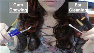 ASMR Gum Chewing Binaural Ear Cleaning Exam Whispered Role Play [upl. by Aspa]