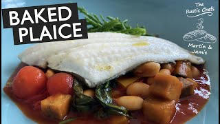 Baked Plaice Tomato and Mediterranean Vegetable Broth  Rustic Chefs  Rustic Recipes [upl. by Dare468]