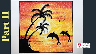 SILHOUETTE PAINTING  WATER COLOUR  POINTILLISM ART  DOT PAINTING PART II [upl. by Latoya]