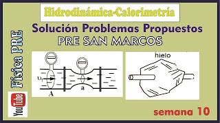 HidrodinámicaCalorimetría Semana 10Pre San MarcosSolución problemas propuestos [upl. by Ennovyahs]