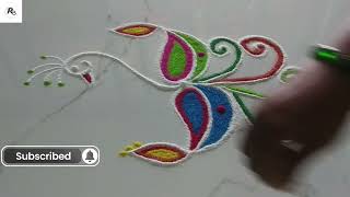 Beautiful Diwali Deepam Rangoli  Mahalakshmi Pooja Rangoli Designs  Easy And Simple Rangoli [upl. by Yerxa301]