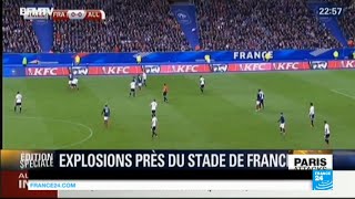 Paris attacks overview of Stade de France suicide bombings amidst football game [upl. by Nahallac443]