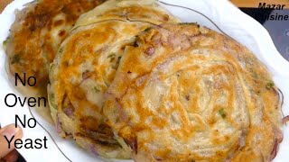 No Yeast ، No Oven ، Naan Pyazi On Tawa  نان پیازی که با خوردن آن گرسنه تر میشوید [upl. by Akital]