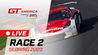 LIVE  Race 2  Sebring  GT America Powered by AWS 2023 [upl. by Etta108]