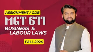 MGT611 Assignment Solution Fall 2024 Business amp Labour Law [upl. by Azer]