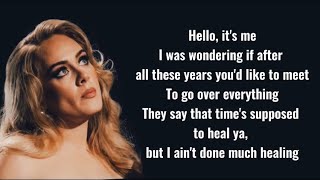 Adele  Hello Lyrics [upl. by Lundgren]