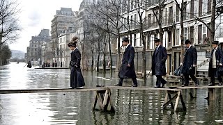 Rare Colorized Photos  1910 Great Flood of Paris [upl. by Ellinej831]