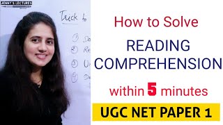 How to solve Reading Comprehension within 5 minutes  UGC NET Paper1 [upl. by Oner]