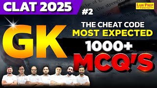 CLAT 2025  GK 1000 Most Imp MCQs  Most Important GK amp Current Affairs MCQs for CLAT 2025  2 [upl. by Nauh]