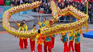 Dragon dance in London Chinese new year celebration [upl. by Ppik]