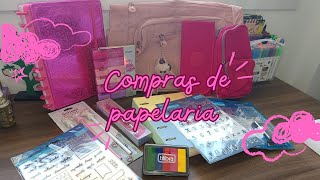 Compras de papelaria acumulada Planner caderno de discos e MAIS [upl. by Eynahpets]