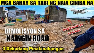 Informal Settlers sa gilid ng NAIA Dinemolish Na  Perwisyong Traffic sa Kaingin Road Cavitex Soon [upl. by Llenod]