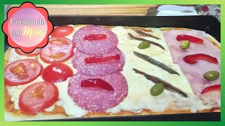 👩‍🍳💎 PIZZA a la PLANCHETA🍕🍕 Rico Fácil y Rápido CocinandoconMONI [upl. by Ahsropal]