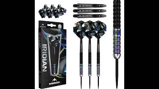 D DART STORE MISSION STEEL TIP DARTS  24G IRIDIAN BLACK 90 Tungsten Dart Set Original Steel Dart [upl. by Enrobyalc]