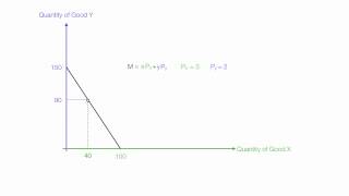 Animation showing Introduction to Budget Lines Budget Constraint [upl. by Einaffyt]