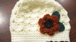 How To Crochet A Stylish Cluster Stitch Beanie  Diy Tutorial [upl. by Oiled295]