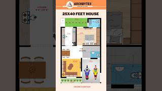 25x40 Feet House Plan  2d 1000sqft 111gaj homedesign trending houseplan shorts archbytes [upl. by Aihset]