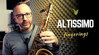 ALTISSIMO Fingerings and Warmups for Alto and Tenor Saxophone [upl. by Adnawuj]