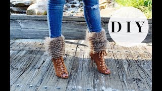 DIY FUR BOOTS  5 NoSewRemovable [upl. by Ayocal881]