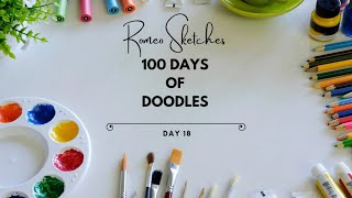 100 Days of Doodles  Day 18  Relaxing Art  Zentangle Patterns [upl. by Nickola]