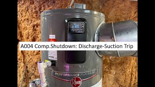 Rheem Hybrid Electric Water Heater Heat Pump Kicking Out A004 CompShutdown DischargeSuction Trip [upl. by Ecirahs]