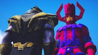 GALACTUS VS THANOS  EPIC BATTLE [upl. by Anaugal]