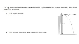 Sample problem on Projectile Motion Horizontally Launched [upl. by Abas]