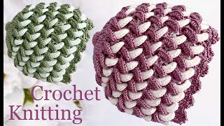 Cómo hacer fácil y rápido un Gorro a Crochet Punto Trenzas Entrecruzadas [upl. by Hippel]