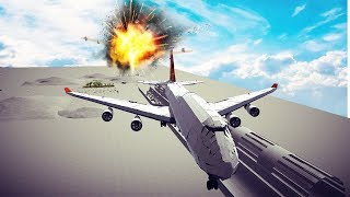 Boeing 747 Realistic Crashes  Besiege [upl. by Colb]