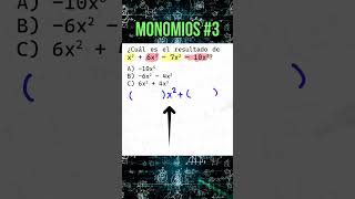 Monomios 3  Suma y Resta con Monomios Semejantes short shorts monomios [upl. by Noremmac674]