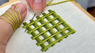 Wow Look Its Popping Out 3D Checkered Embroidery For Beginners Stunning Stitching Pattern [upl. by Nmutua]