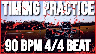 90 BPM  Timing Practice  44 Simple Drum Beat  Metronome [upl. by Lamrouex562]