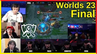 Reactions to T1 winning Worlds 🔥 Worlds 2023 [upl. by Agata754]